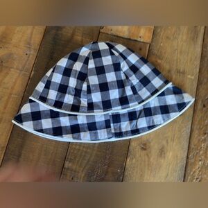 Janie and Jack Navy and White Checkered Hat